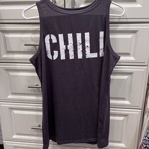 Gray Sleeveless Graphic Tank Top